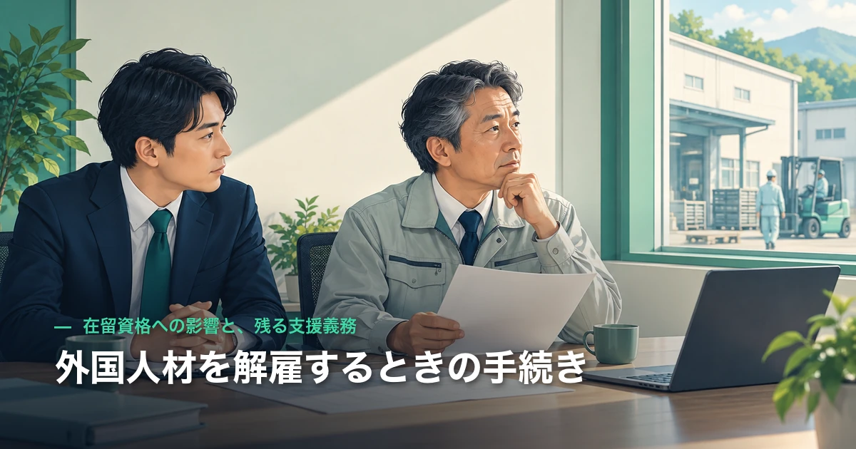 外国人材を解雇するときの手続き｜在留資格への影響と、残る支援義務