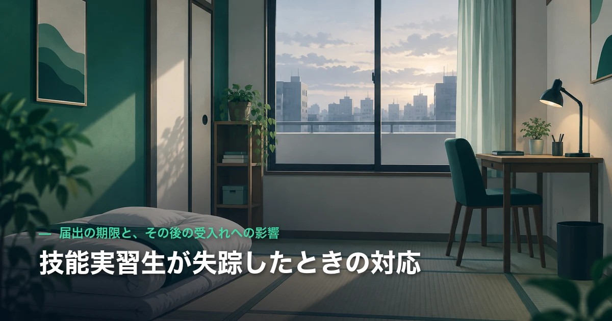 技能実習生が失踪したときの対応｜届出の期限と、その後の受入れへの影響