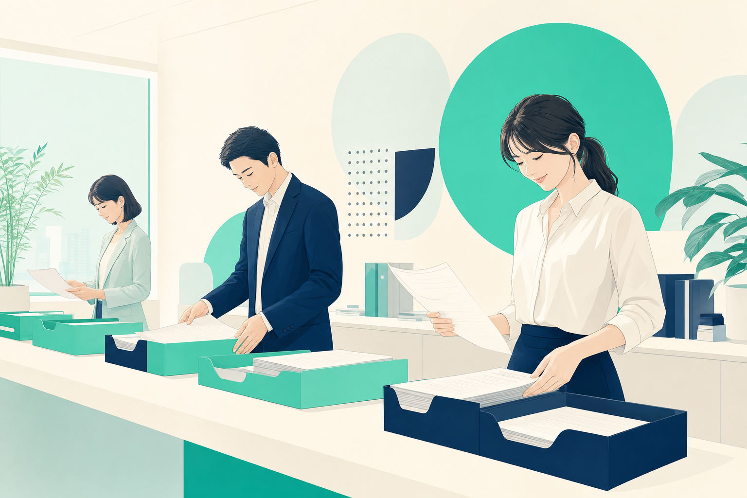省令様式と参考様式を仕分けする申請書類の準備作業