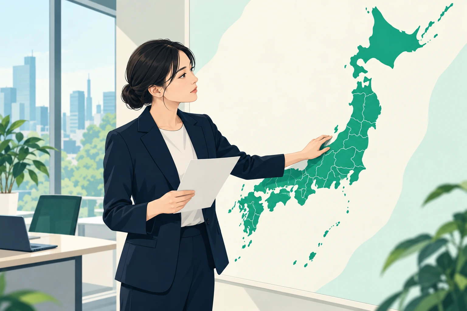 講習を提供できる日本語教育機関が地域によって偏っていることを示すイメージ