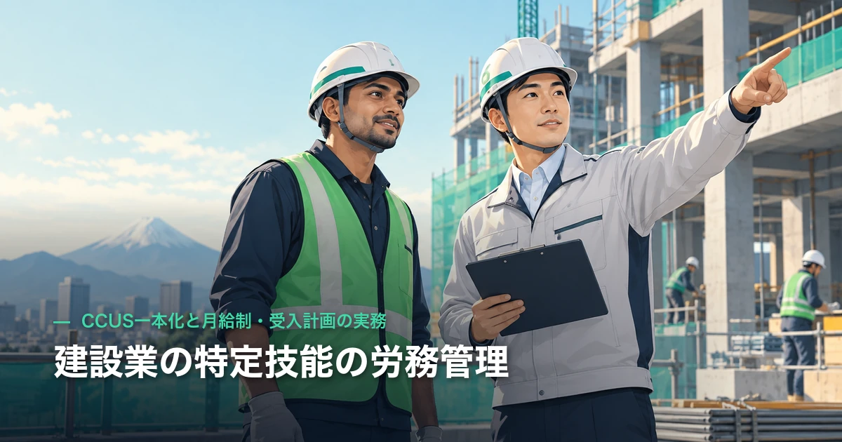 建設業の特定技能の労務管理|CCUS一本化と月給制・受入計画の実務
