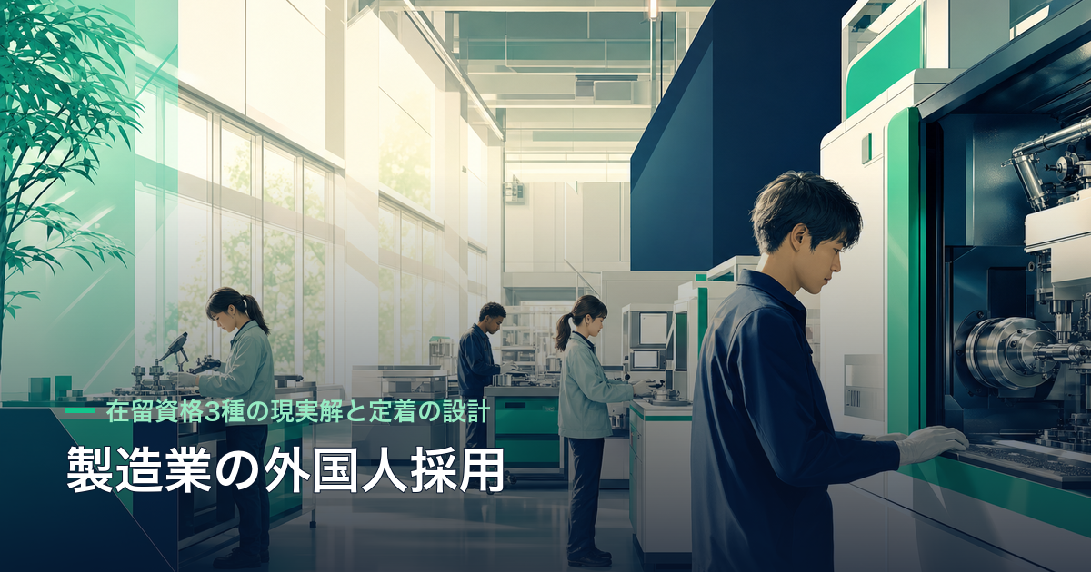 製造業の外国人採用｜在留資格3種の現実解と定着の設計