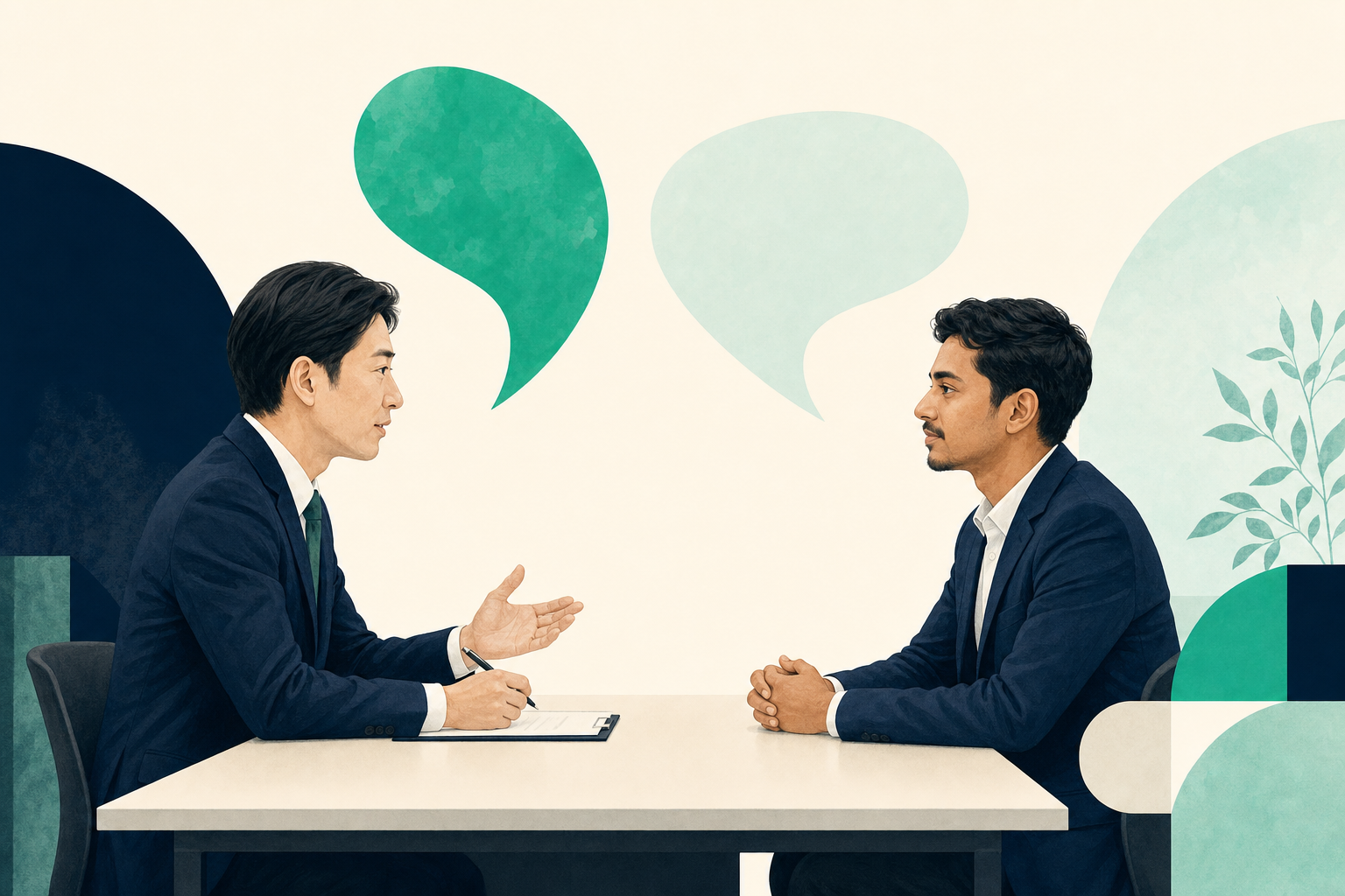 質問がかみ合わない面接のイメージ
