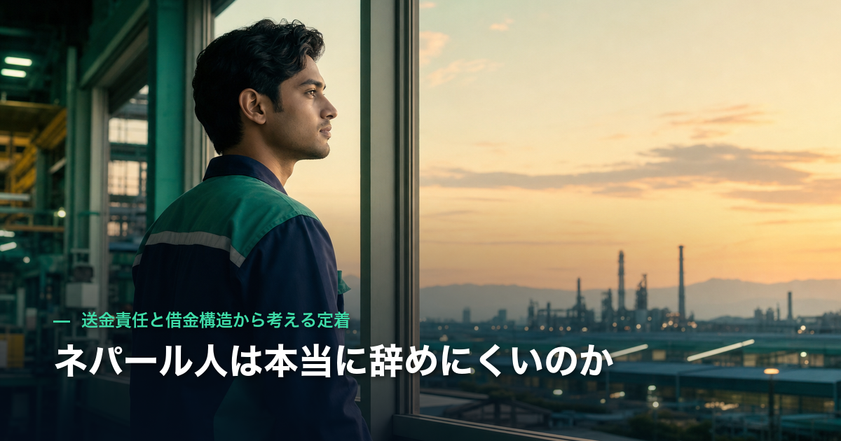 ネパール人は本当に辞めにくいのか｜送金責任と借金構造から考える定着