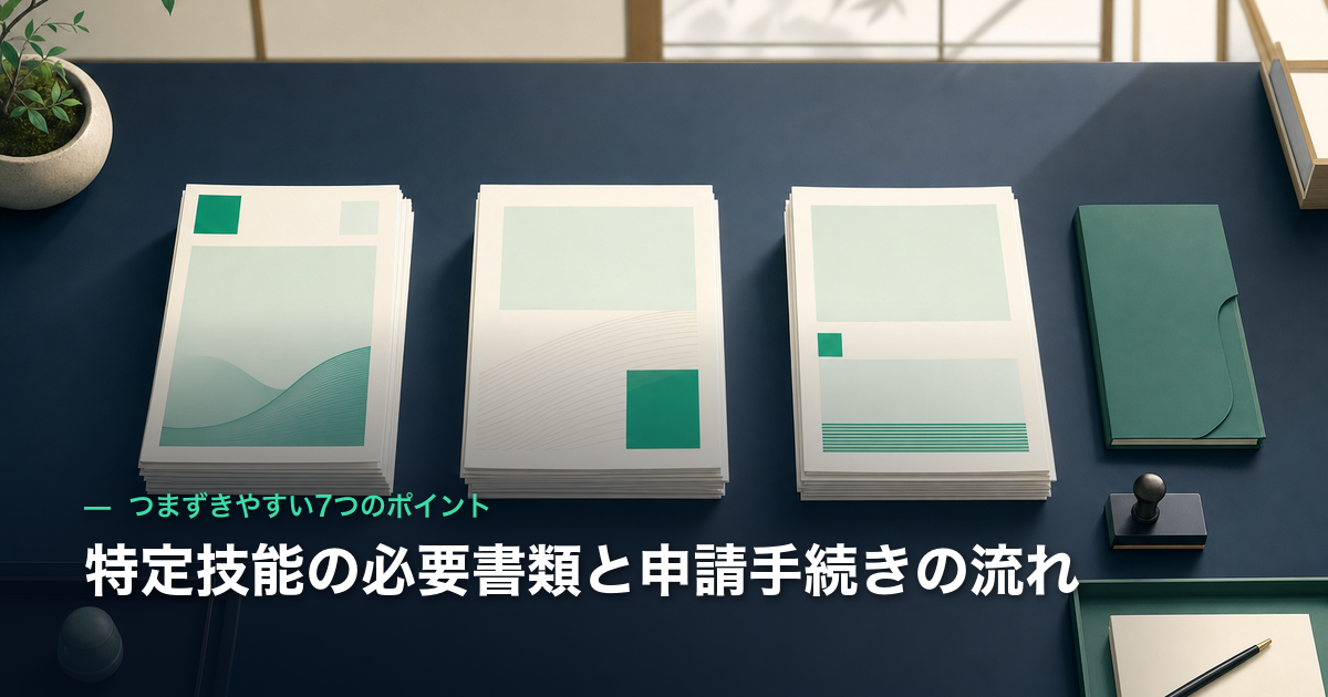 特定技能の必要書類と申請手続きの流れ｜つまずきやすい7つのポイント