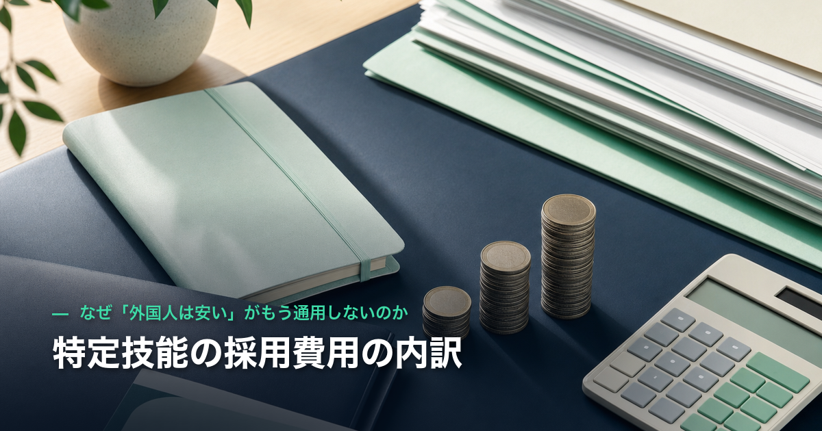 特定技能の採用費用の内訳｜なぜ「外国人は安い」がもう通用しないのか