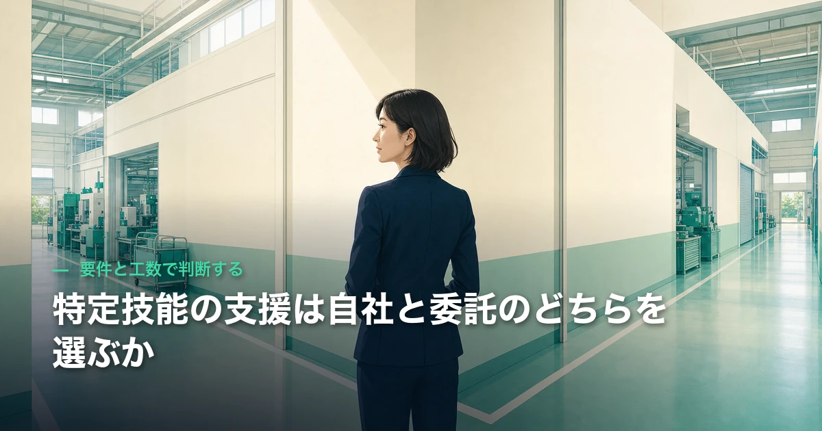 特定技能の支援は自社と委託のどちらを選ぶか｜要件と工数で判断する