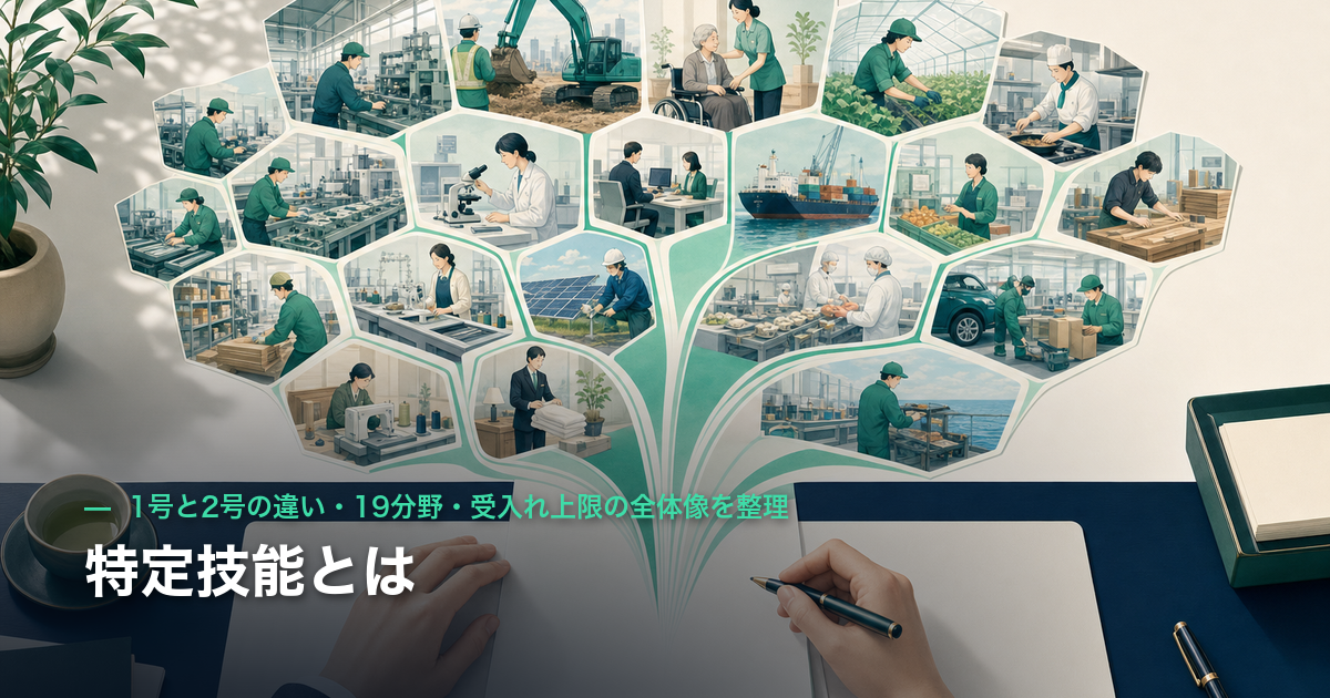 特定技能とは|1号と2号の違い・19分野・受入れ上限の全体像を整理