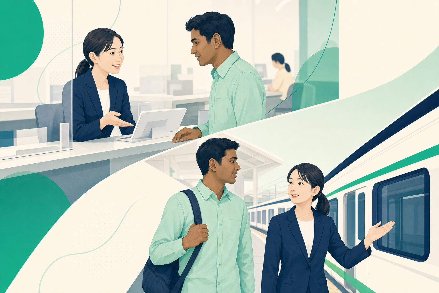 空港送迎や役所での手続き同行など、生活支援の場面